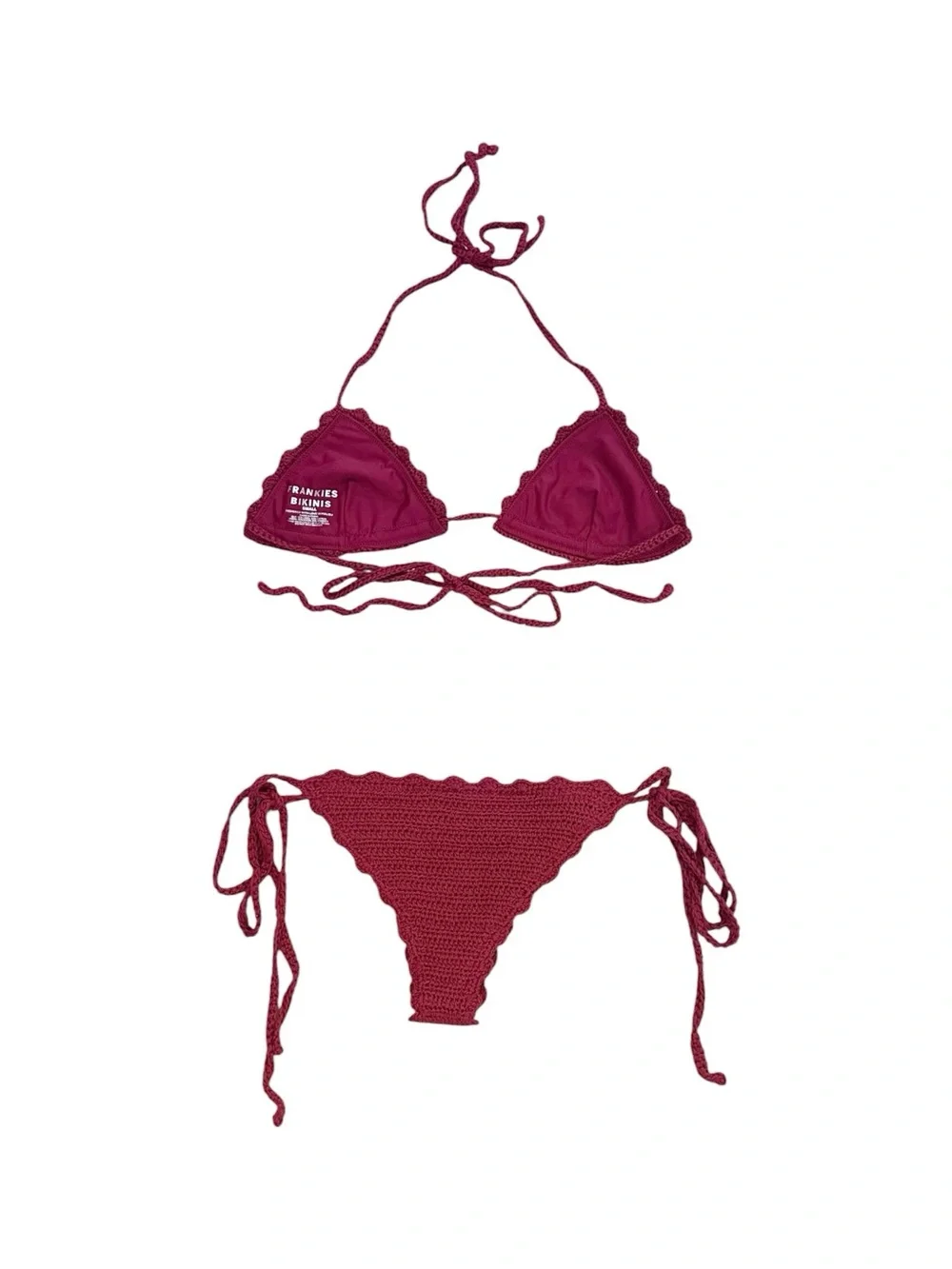 NWOT RARE FRANKIE’S BIKINIS Chloe Top & Mackenzie Bottoms Bikini Set in Ruby